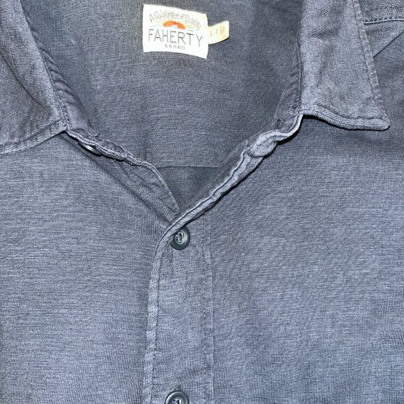 FAHERTY SUNWASHED KNIT SEASONS Single Pocket Shirt Organic Cotton Men's L Tall - Picture 8 of 13